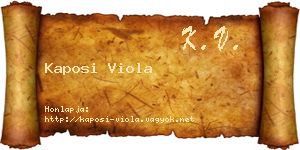 Kaposi Viola névjegykártya